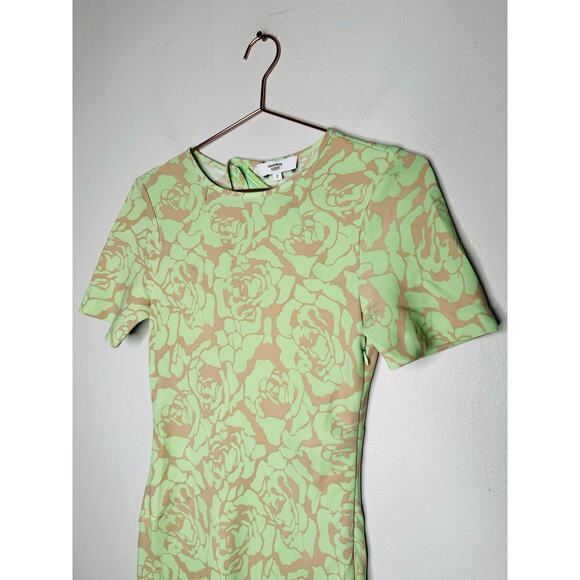 SAUNDERS COLLECTIVE Green Rose Printed Floral Crewneck Luna Maxi Dress Size 2 - Picture 7 of 16